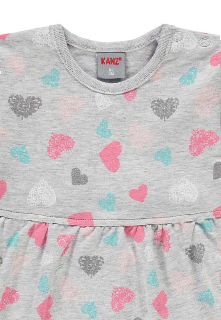 Sukienka dziewczęca z długim rękawem, szara, Kanz