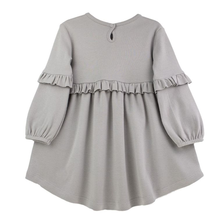 Sukienka dziewczęca z długim rękawem, szara, Nicol