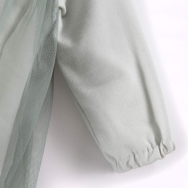 Sukienka dziewczęca z długim rękawem, zielona, Eevi