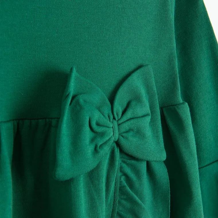 Sukienka dziewczęca z długim rękawem, zielona, Nicol