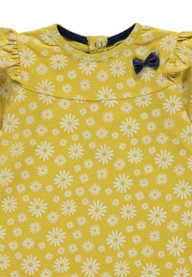 Sukienka dziewczęca z długim rękawem, żółta, Kanz