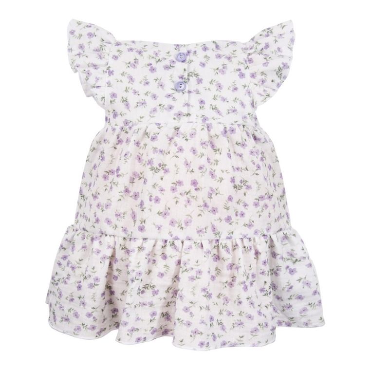 Sukienka dziewczęca z krótkim rękawem, biała, Eevi