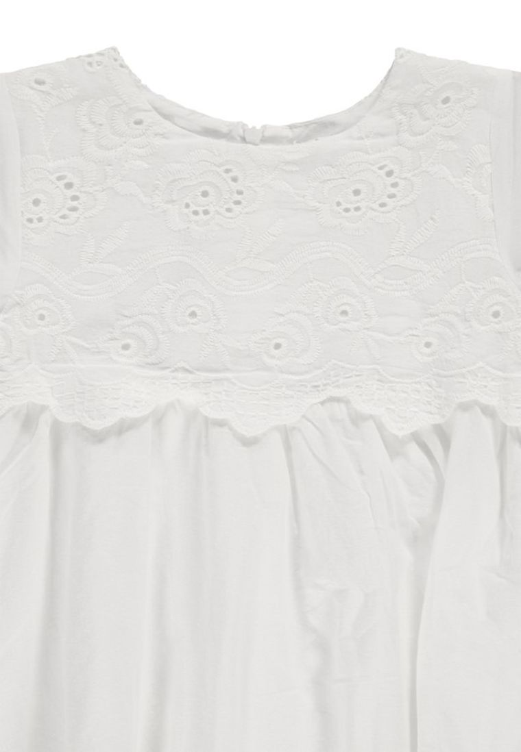 Sukienka dziewczęca z krótkim rękawem, biała, haftowana, Königsmuhle
