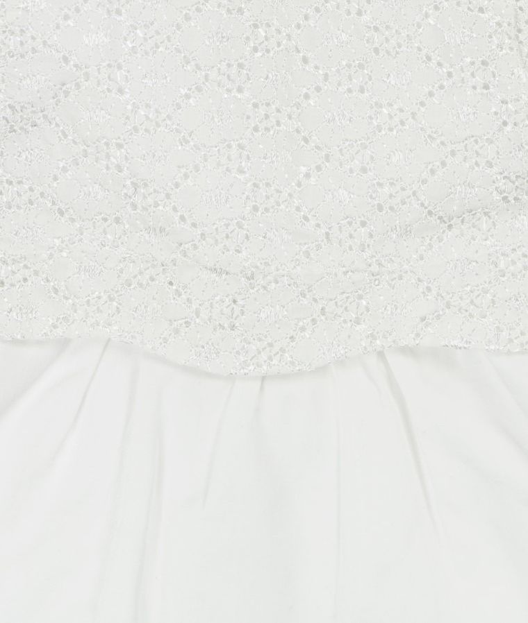 Sukienka dziewczęca z krótkim rękawem, biała, Kanz