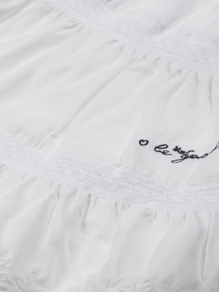 Sukienka dziewczęca z krótkim rękawem, biała, Kanz