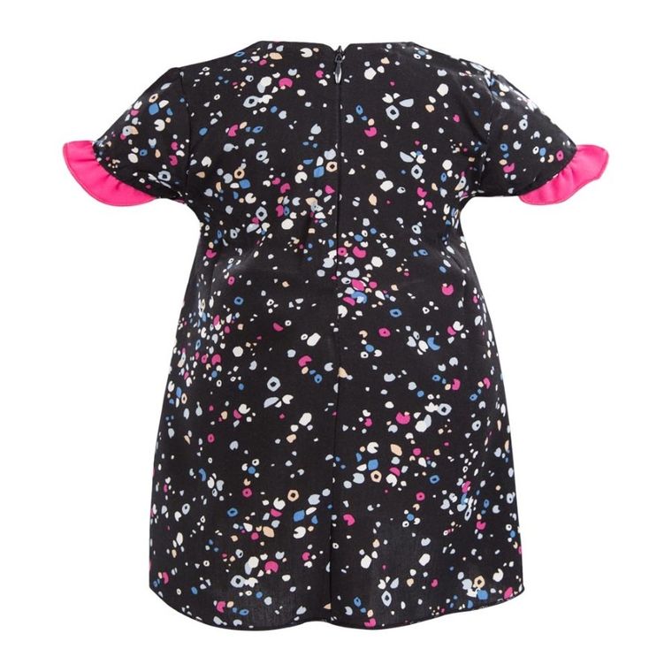 Sukienka dziewczęca z krótkim rękawem, czarna, Eevi