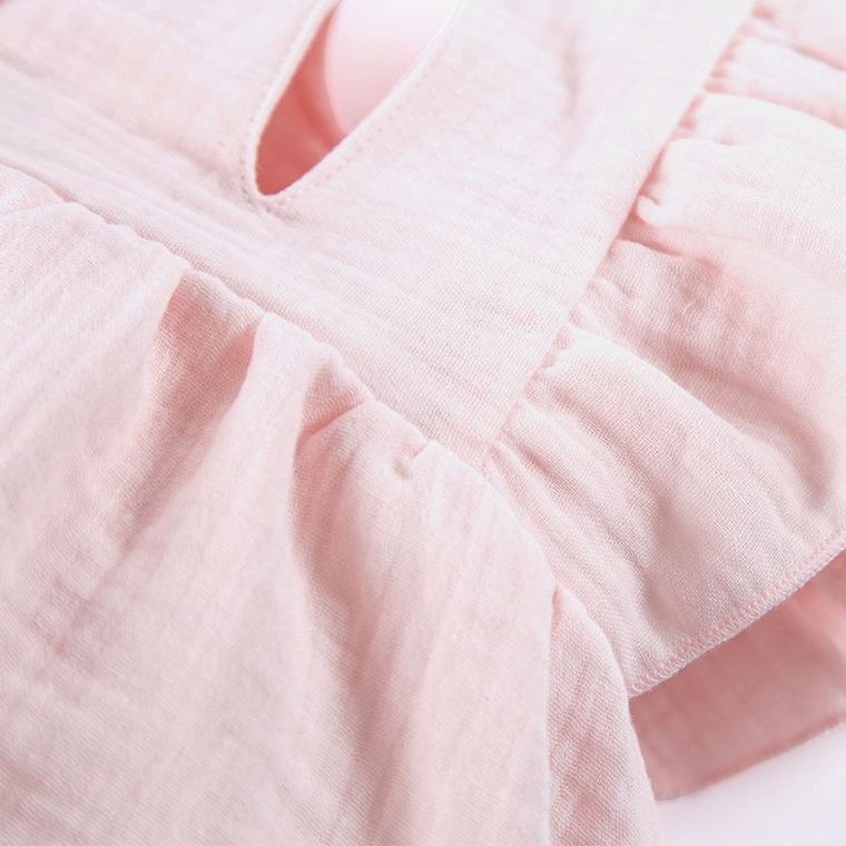 Sukienka dziewczęca z krótkim rękawem, jasnoróżowa, Eevi