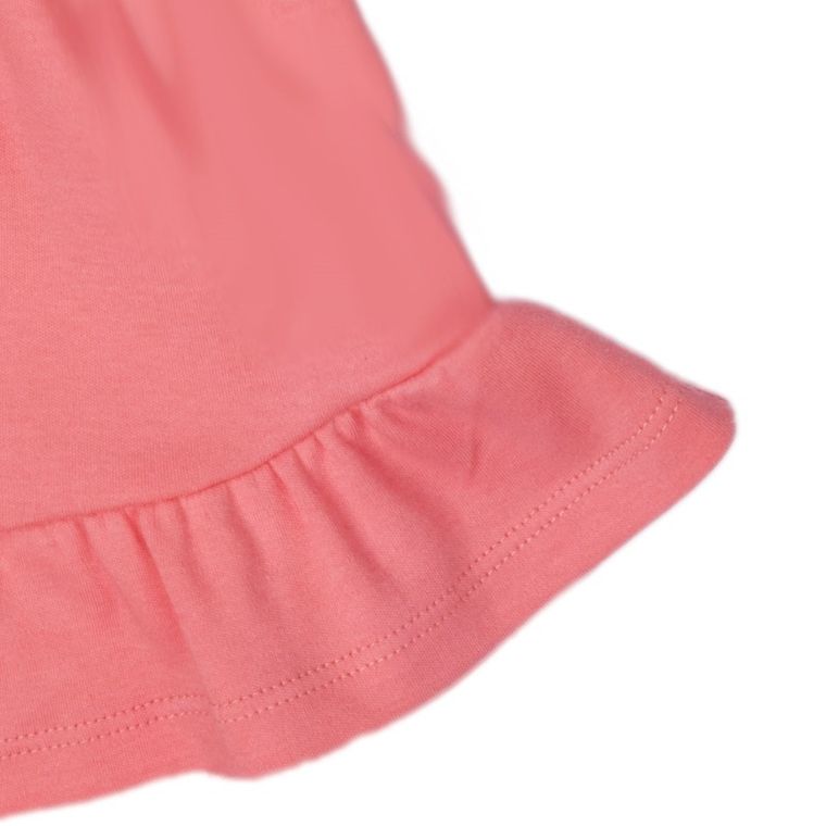 Sukienka dziewczęca z krótkim rękawem, koralowa, Nicol