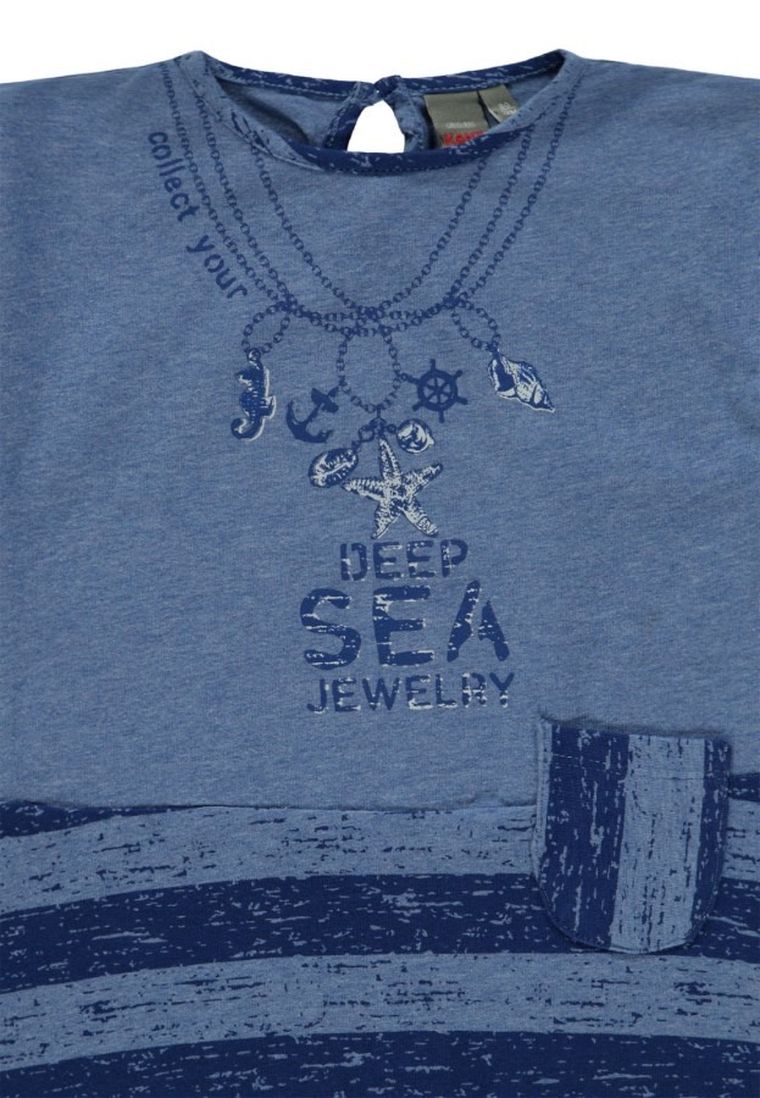 Sukienka dziewczęca z krótkim rękawem, niebieska, Kanz