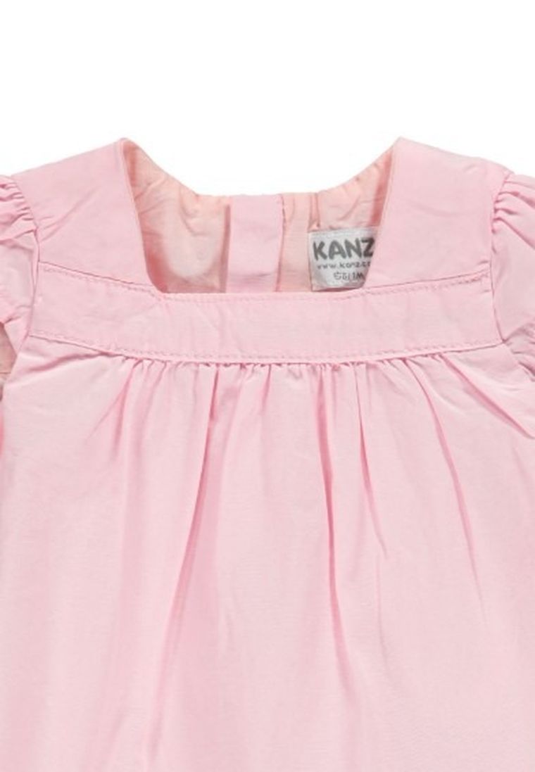 Sukienka dziewczęca z krótkim rękawem, różowa, Kanz