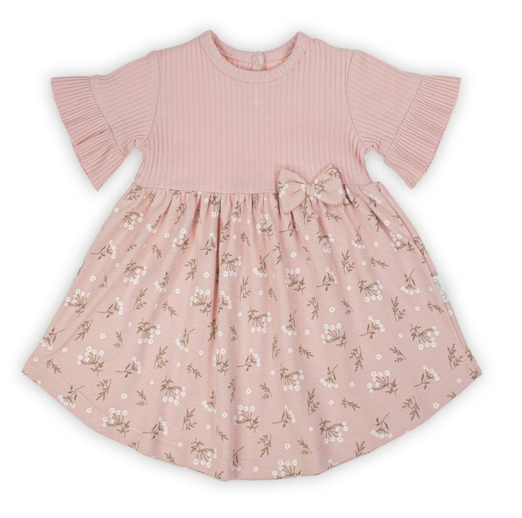 Sukienka dziewczęca z krótkim rękawem, różowa, Nicol