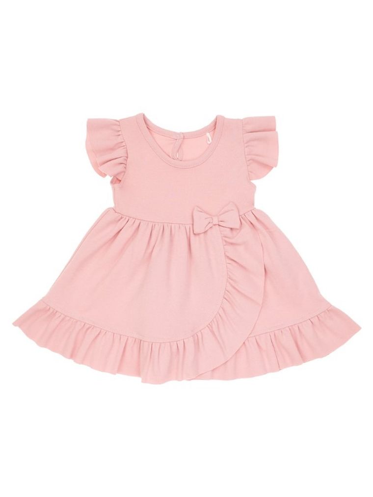 Sukienka dziewczęca z krótkim rękawem, różowa, Nicol