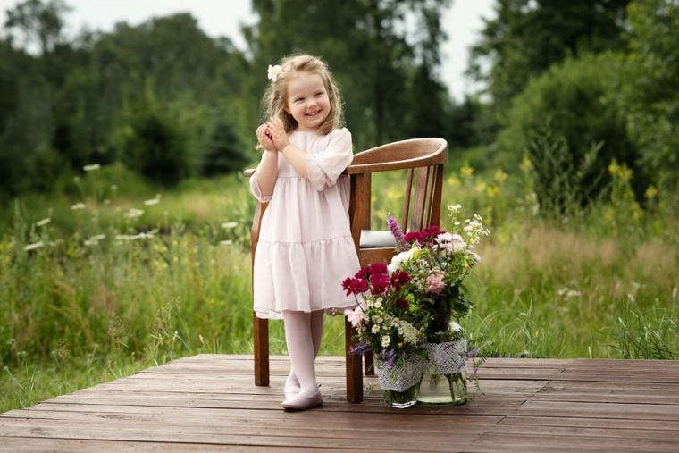 Sukienka dziewczęca z rękawem 3/4, fioletowa, Charlotte, Pinokio