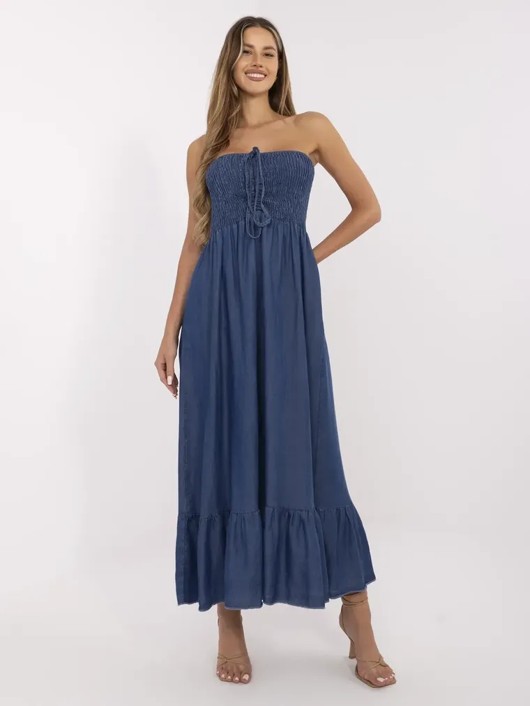 Sukienka jeansowa damska, niebieska, Italy Moda