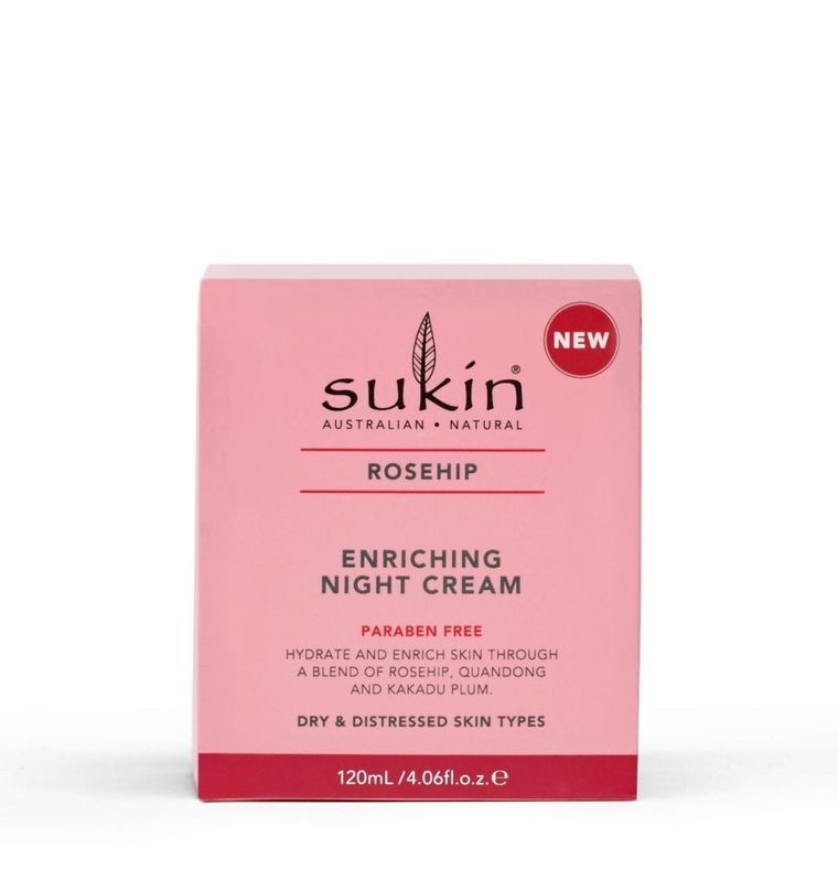 Sukin, Rosehip, wzbogacający, krem na noc, 120 ml