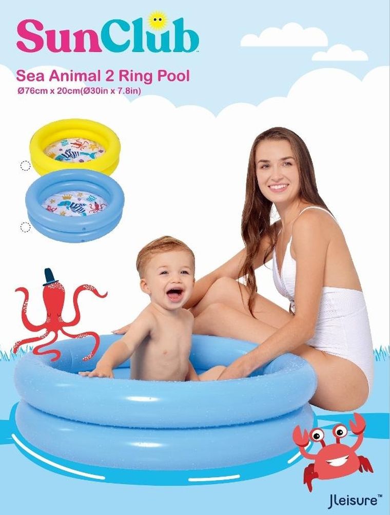 Sun Club, dmuchany basen, 2-pierścieniowy, niebieski, 76-20 cm