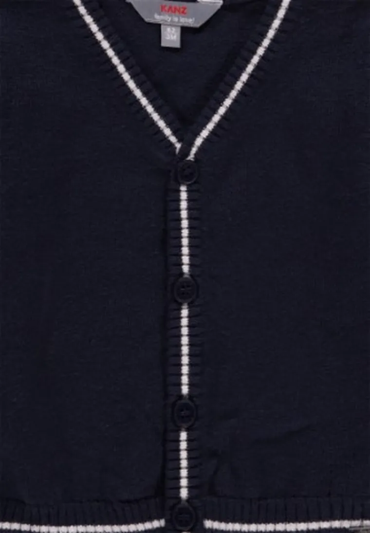 Sweter chłopięcy, rozpinany, granatowy, Kanz