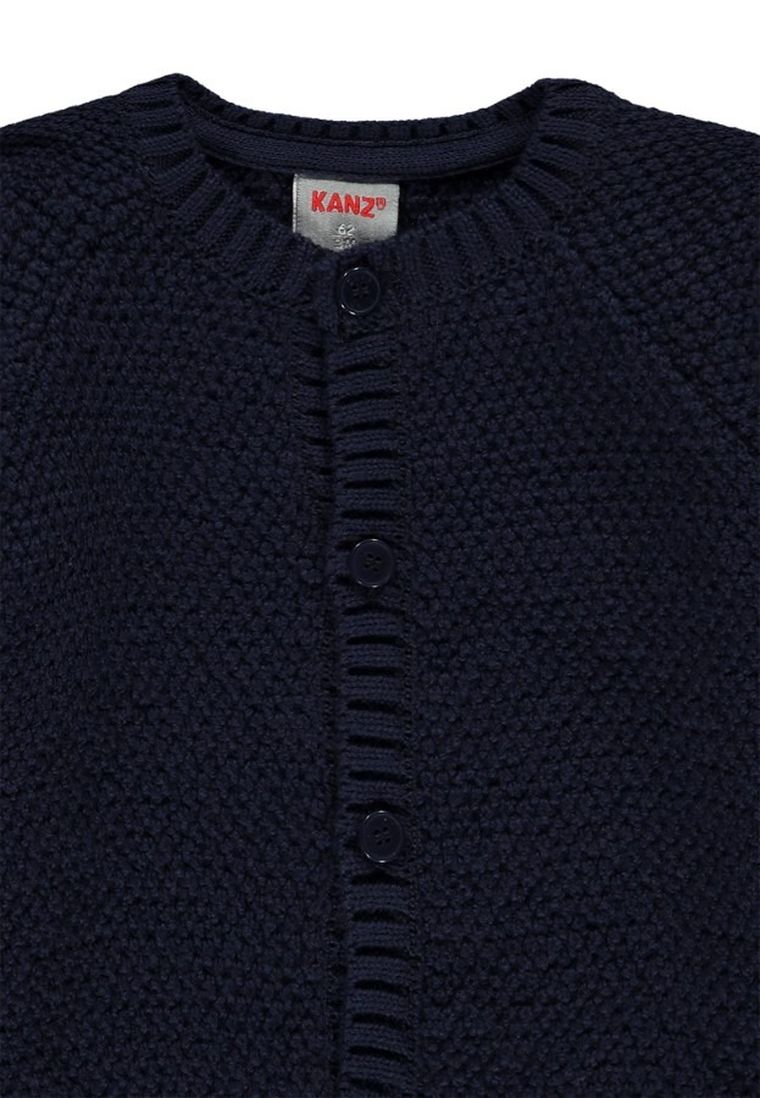 Sweter chłopięcy, rozpinany, granatowy, Kanz