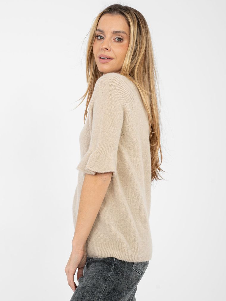 Sweter damski, beżowy, Italy Moda