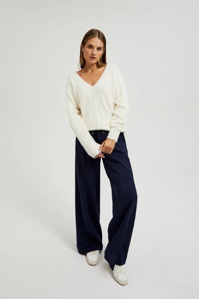 Sweter damski, biały, Moodo