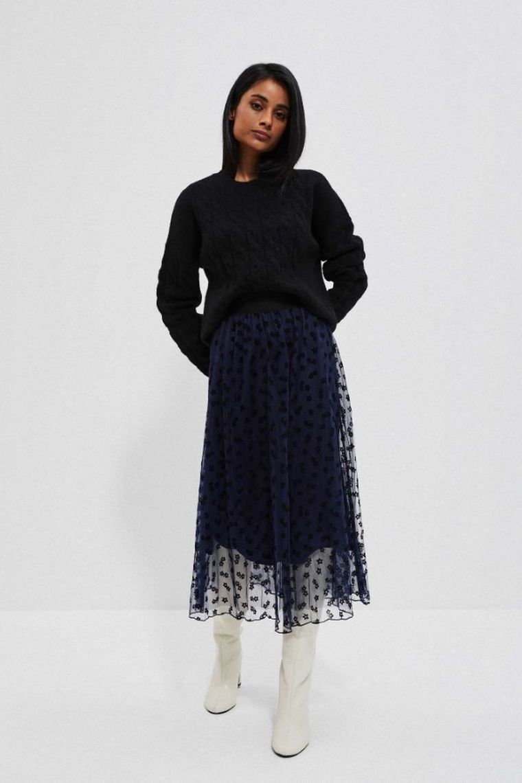 Sweter damski, czarny, Moodo