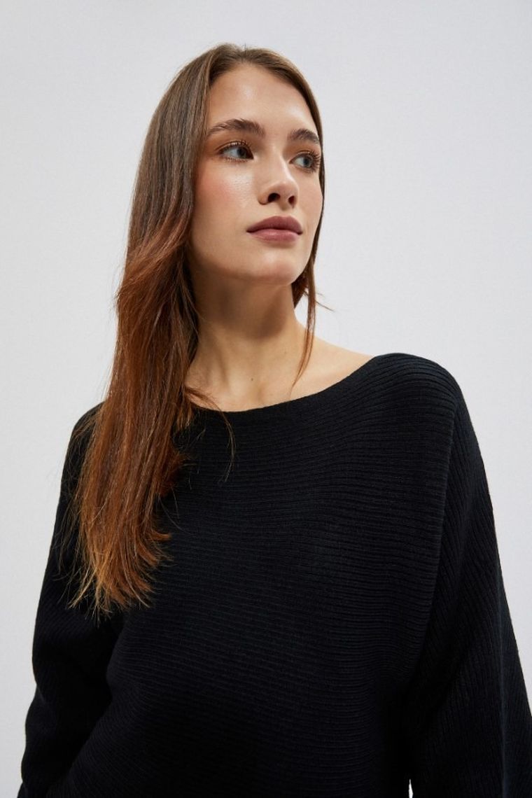 Sweter damski, czarny, Moodo