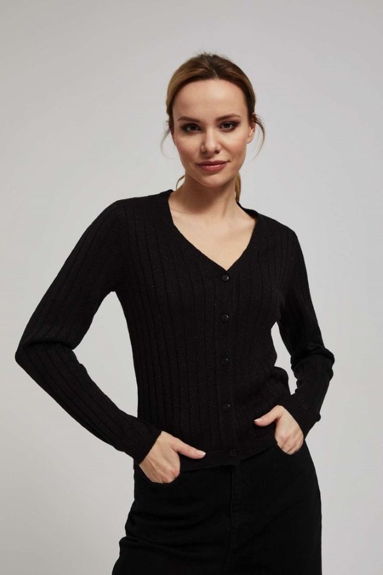 Sweter damski, czarny, Moodo