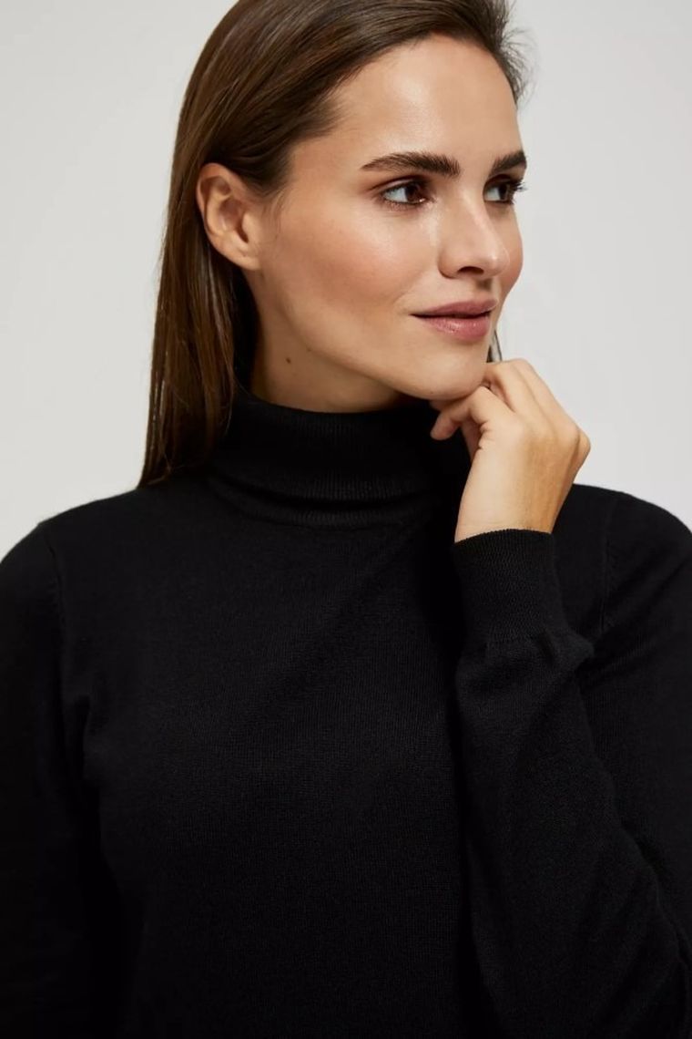 Sweter damski, czarny, Moodo