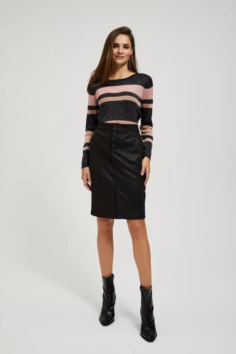 Sweter damski, czarny, Moodo