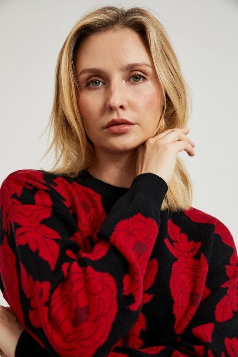 Sweter damski, czarny, Moodo