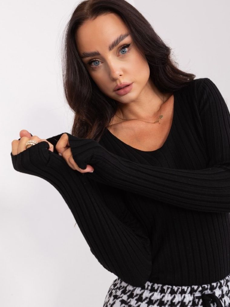 Sweter damski, czarny, P-M