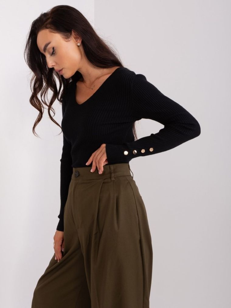 Sweter damski, czarny, P-M