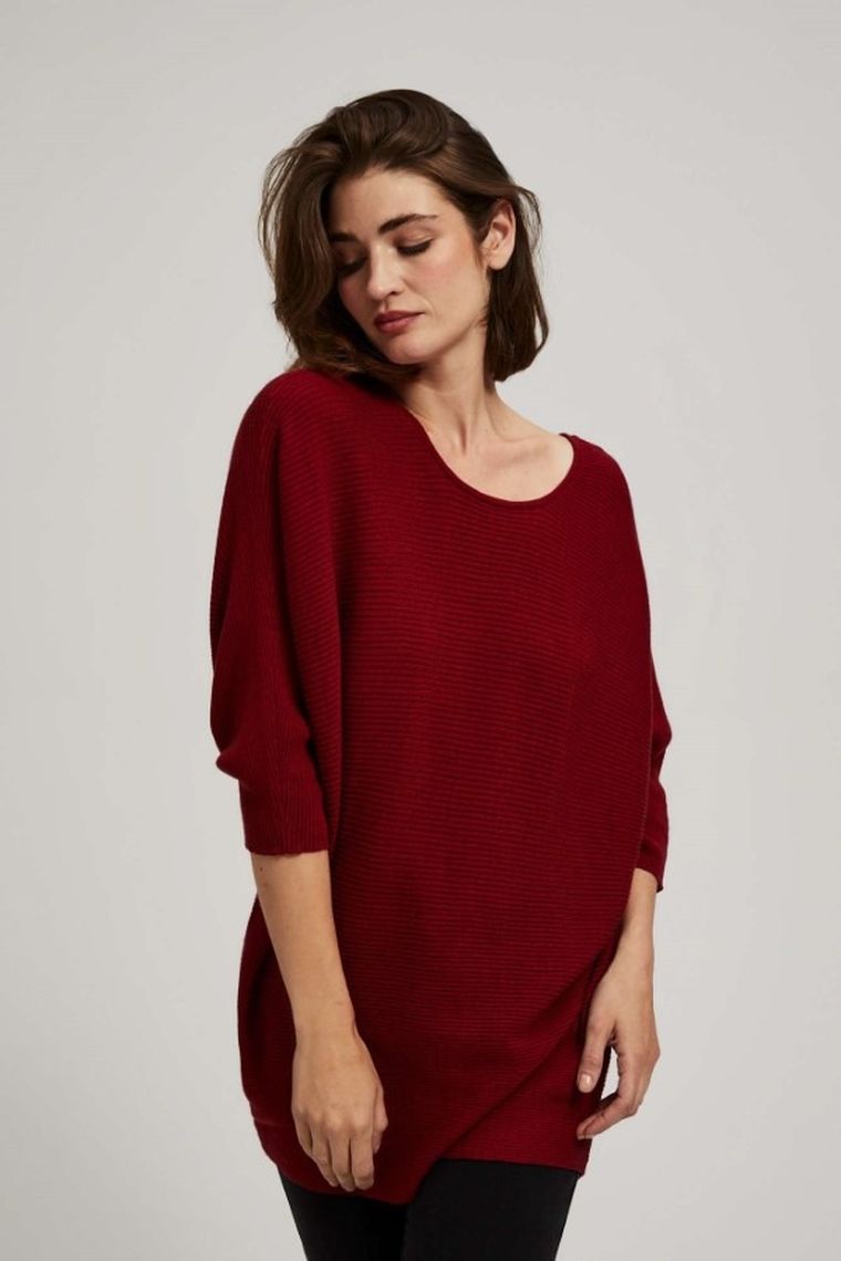 Sweter damski, czerwony, Moodo