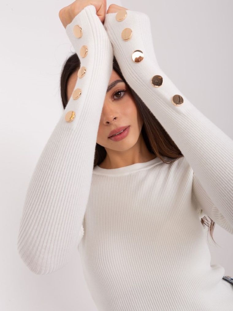 Sweter damski, ecru, P-M