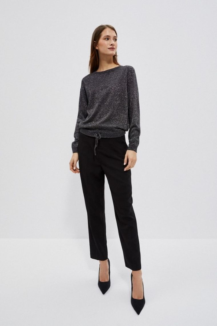 Sweter damski, grafitowy, Moodo