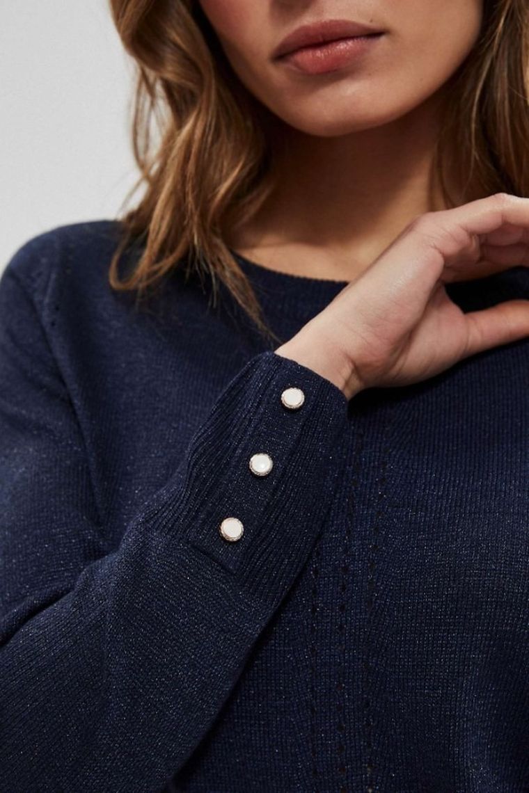 Sweter damski, granatowy, Moodo