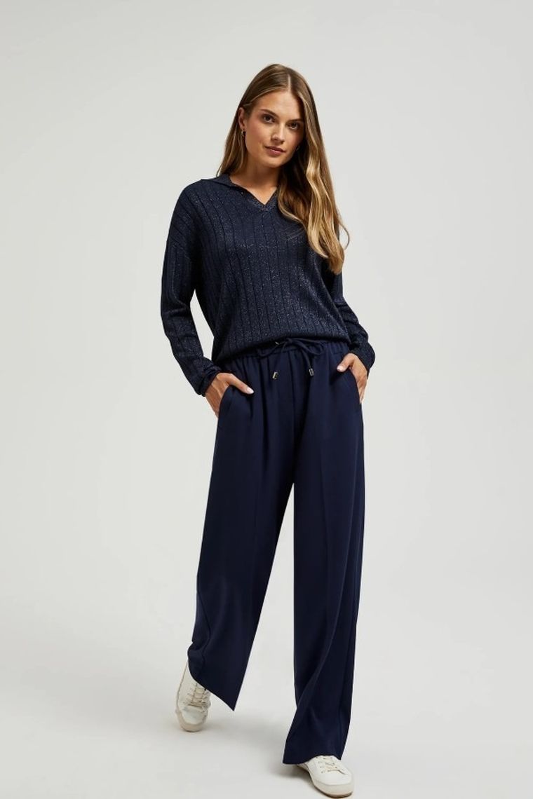 Sweter damski, granatowy, Moodo