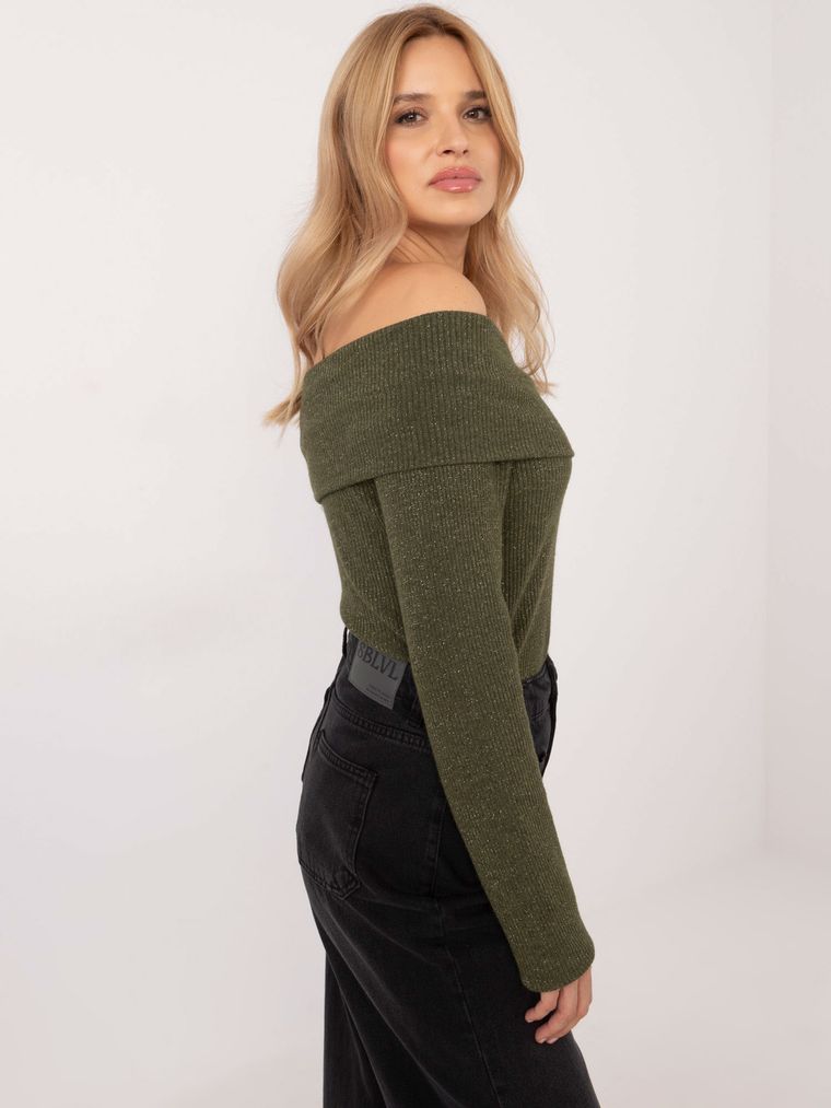 Sweter damski, khaki, Italy Moda
