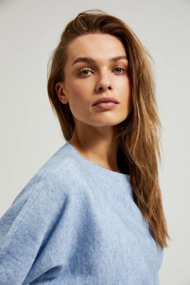 Sweter damski, niebieski, Moodo