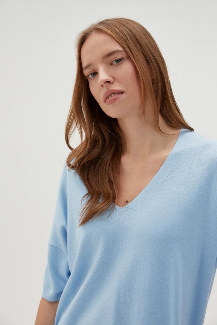 Sweter damski, niebieski, Moodo