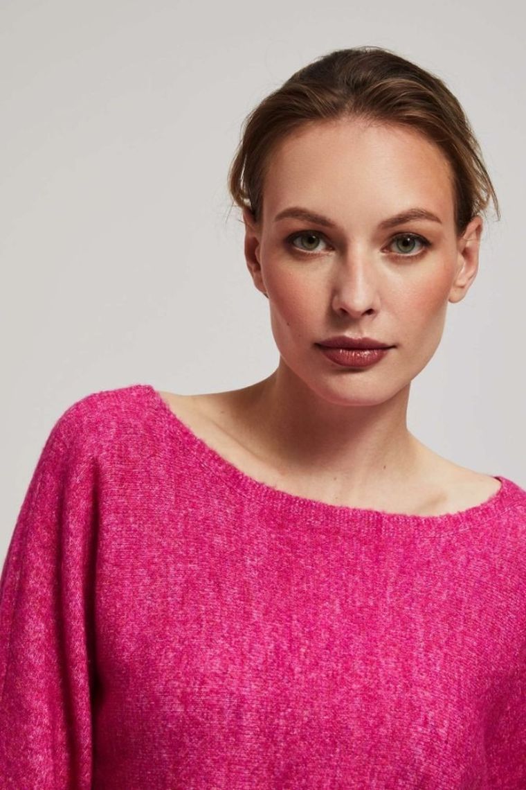 Sweter damski, różowy, Moodo