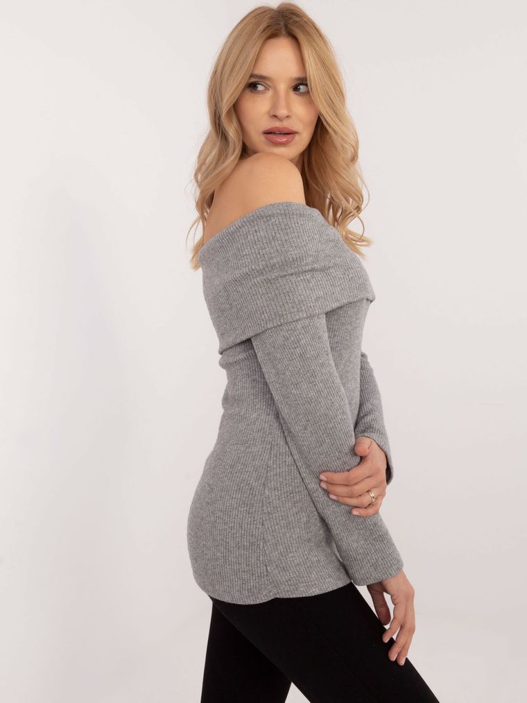 Sweter damski, szary, Italy Moda
