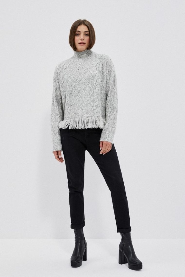 Sweter damski, szary, Moodo