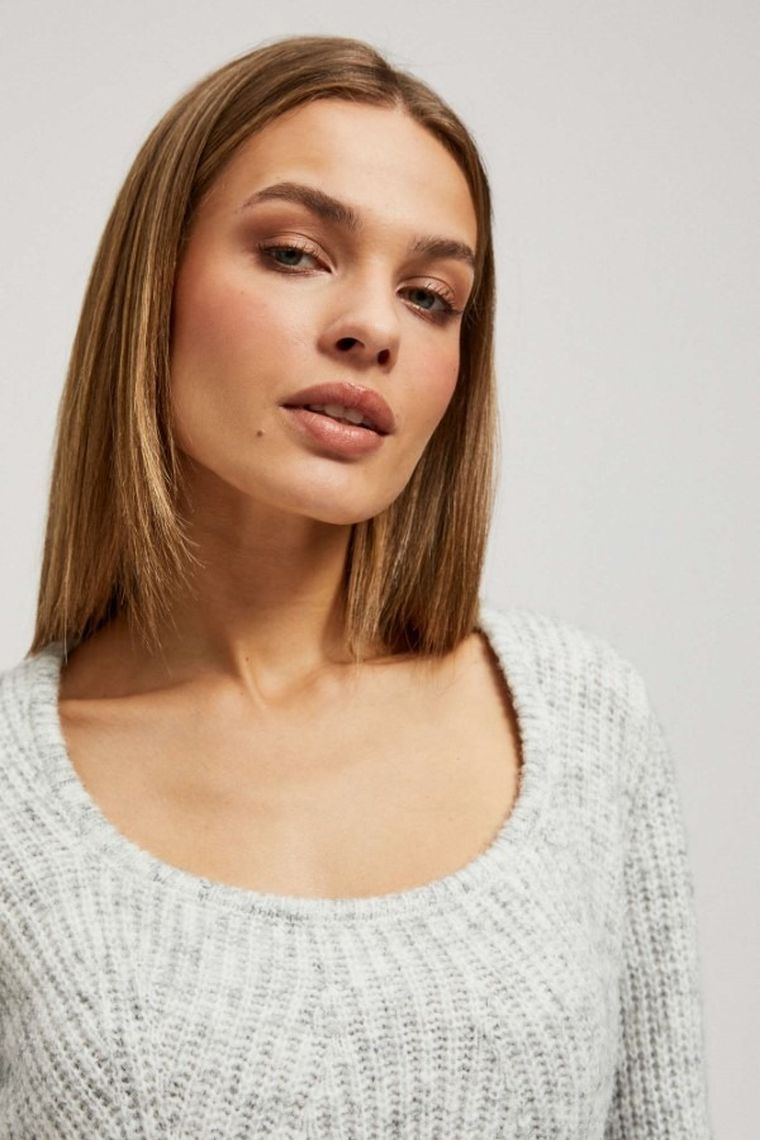 Sweter damski, szary, Moodo