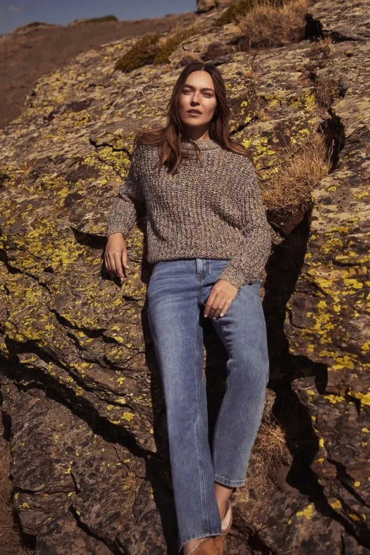 Sweter damski, szary, Moodo