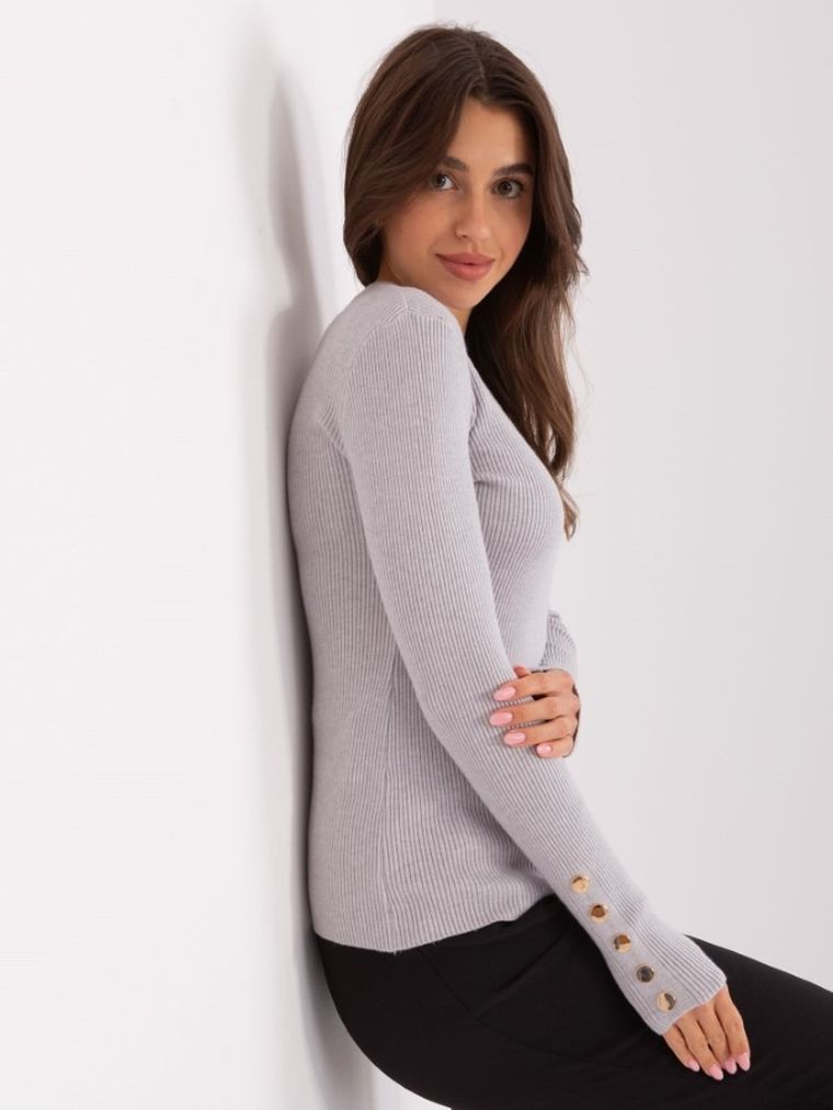 Sweter damski, szary, P-M