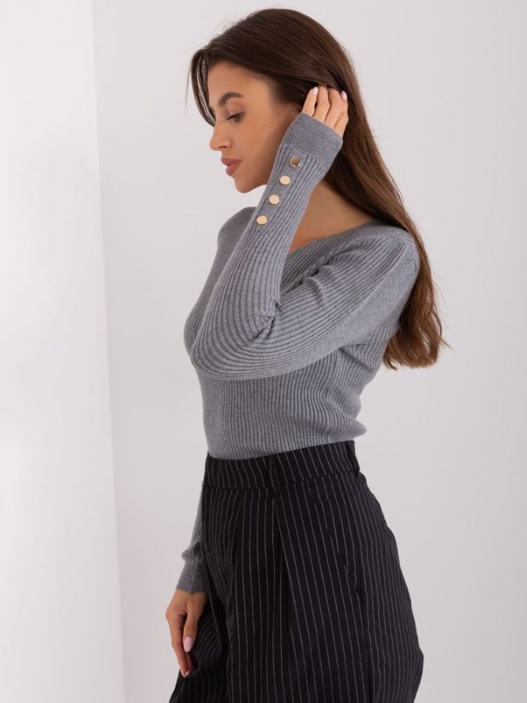 Sweter damski, szary, P-M