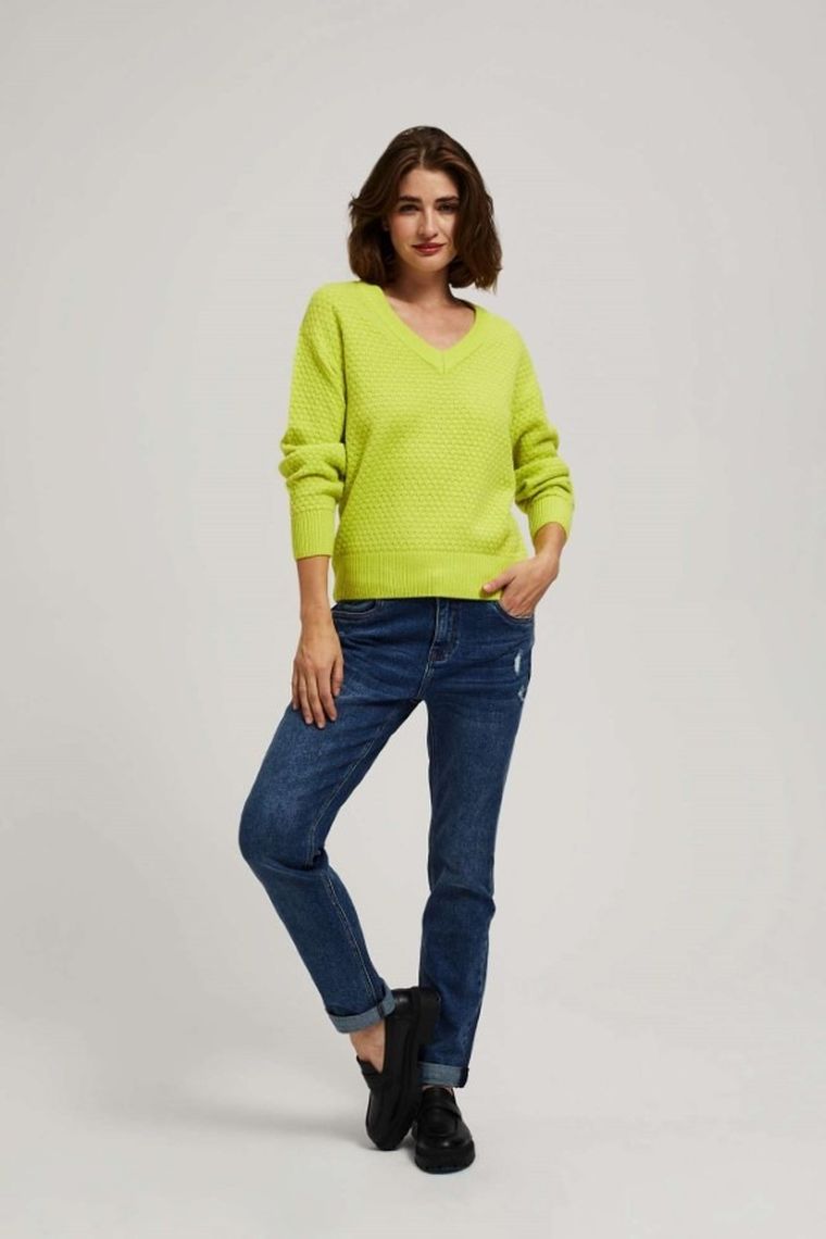 Sweter damski, zielony, Moodo