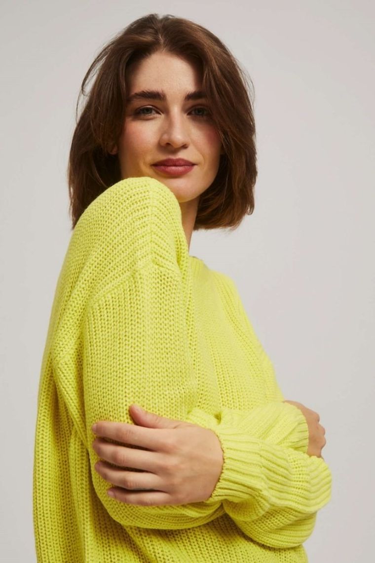 Sweter damski, zielony, Moodo