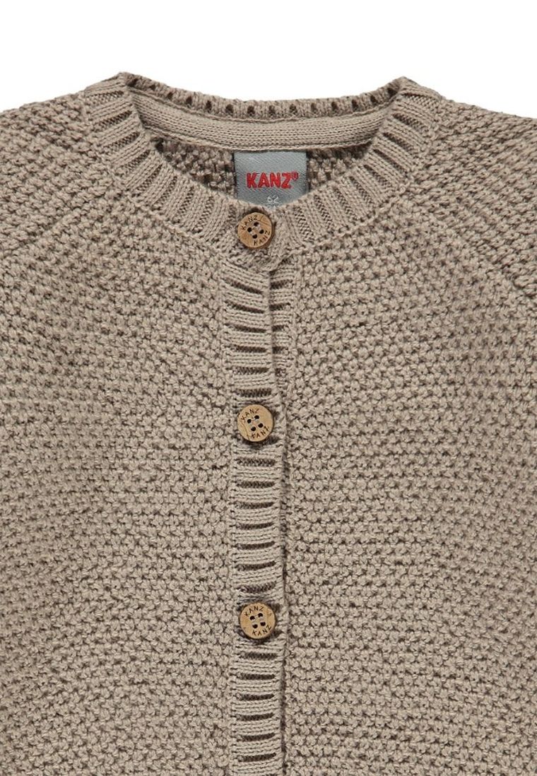 Sweter dziewczęcy, rozpinany, beżowy, Kanz